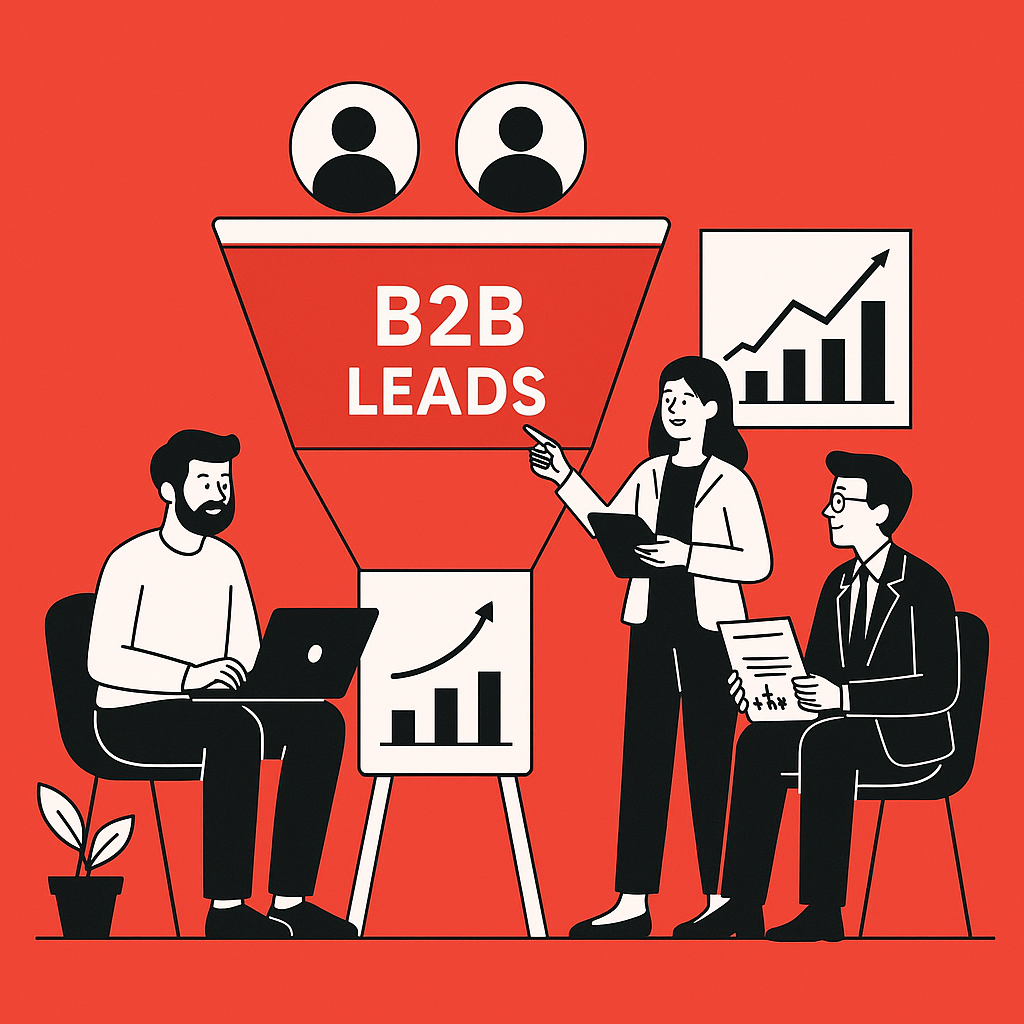 Illustration d’une stratégie de génération de leads B2B en action avec une agence marketing spécialisée.